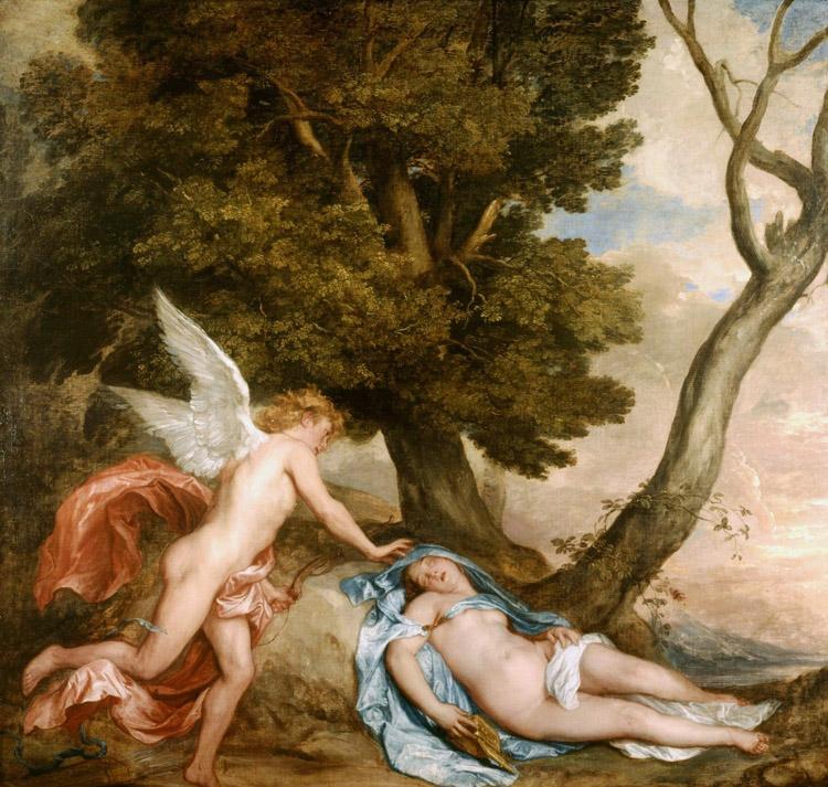 Dyck, Anthony van Cupid and Psyche (mk25) Sweden oil painting art